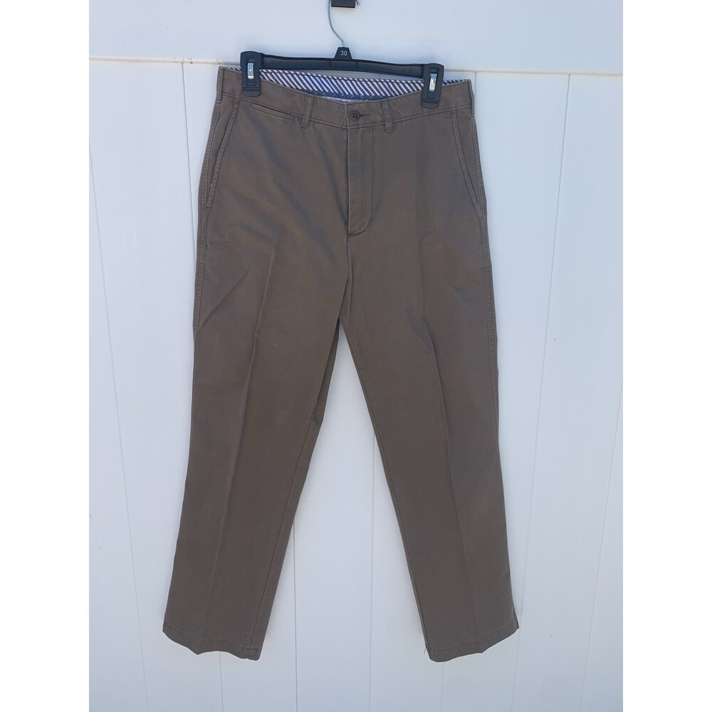 Cremieux Pant Men 30x30 Brown Cotton Chino Straight Classic Office Formal Career